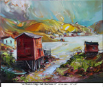 At Waters Edge-Salt Harbour-1, Oil on Canvas